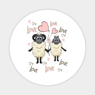 Valentines Sheep - Happy Valentine's day Magnet